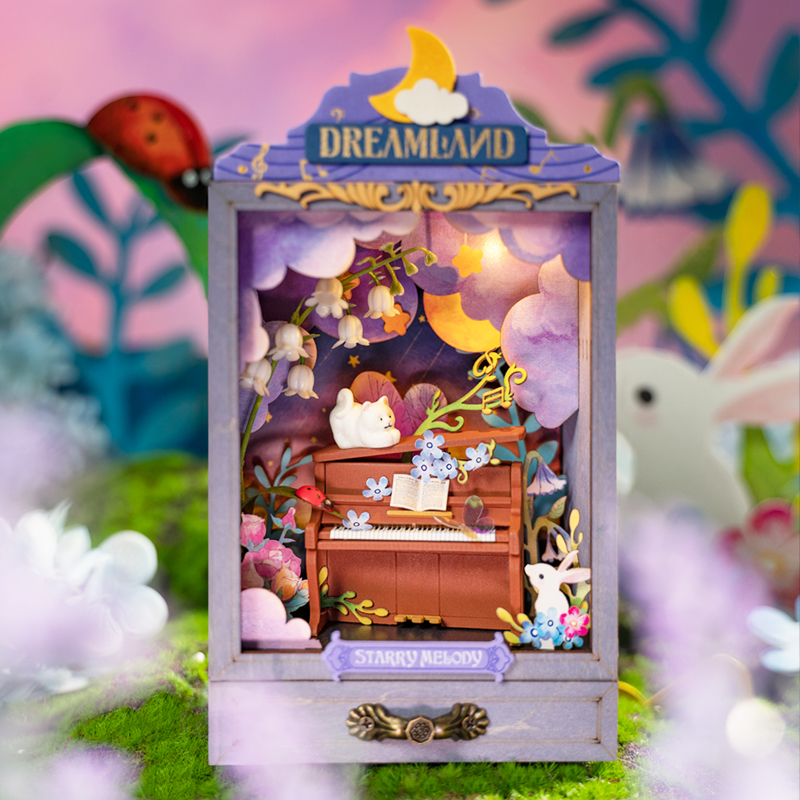 Robotime Rolife Dollhouse DIY Miniature Secret Garden Box Theater With Light 4 Styles Home Decor Assembly 3D Wooden Toys DS023