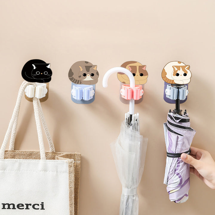 Self-adhesive Mop Clip Broom Storage Bathroom Mop Holder