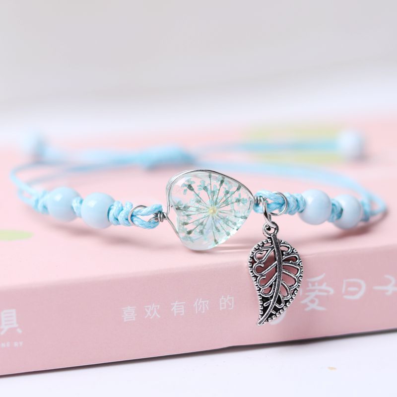 Love Gypsophila Dried Flower Plant Braided Bracelet