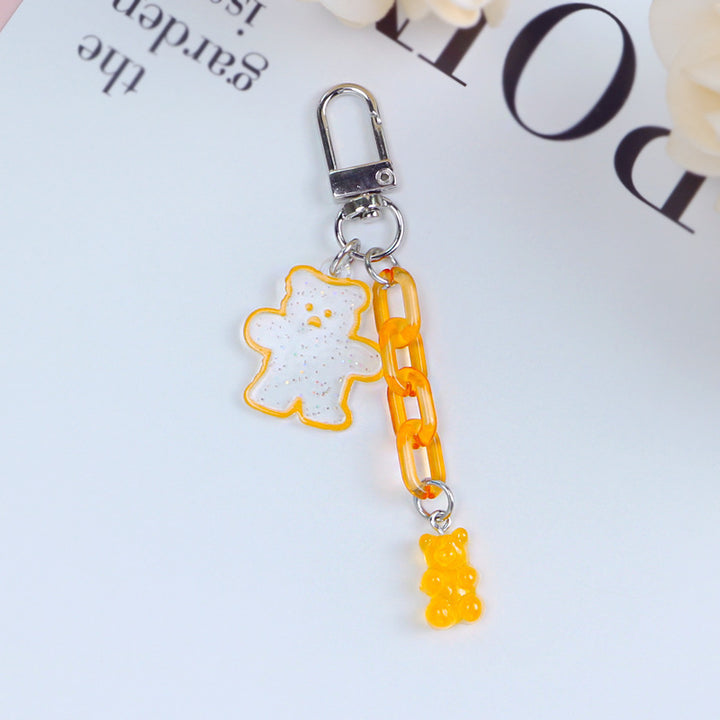 Acrylic Bear Headphone Accessories Keychain Girl Heart