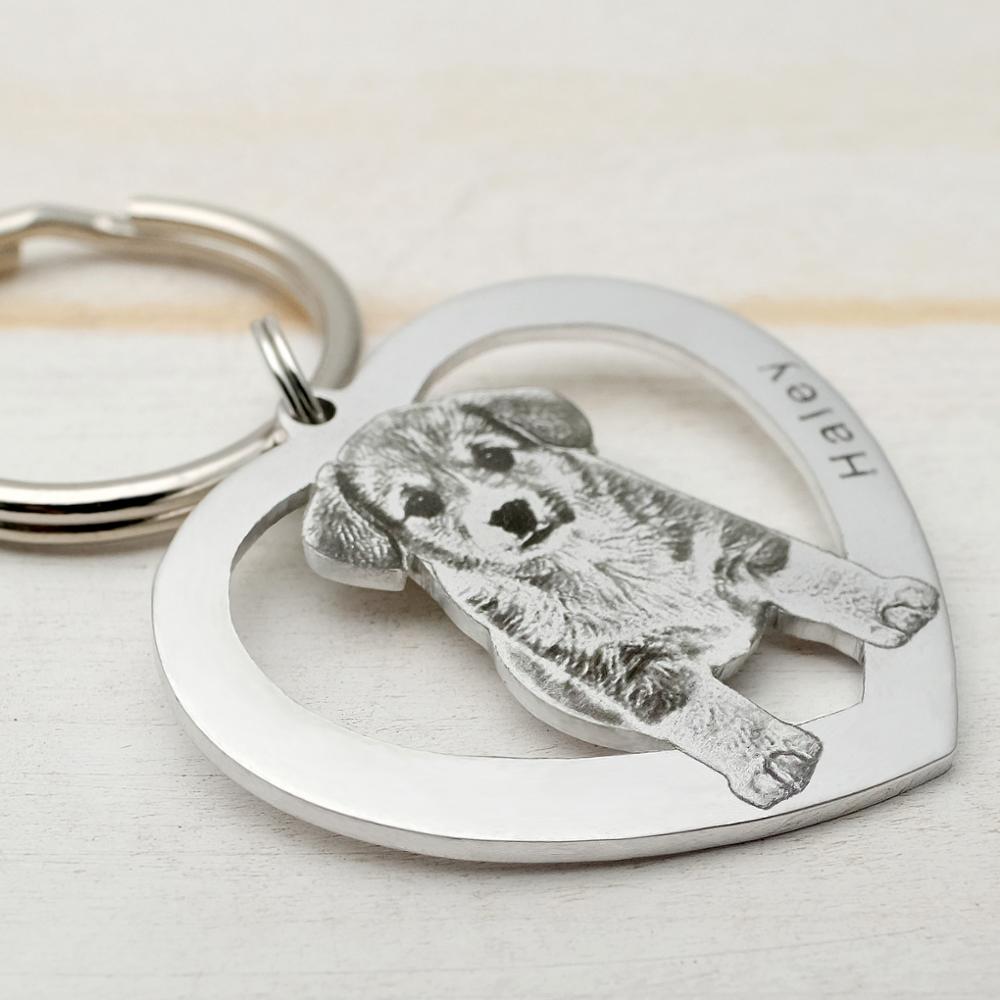 Custom Keychain Picture Keyring Dog Photo Keychain Pet Memo