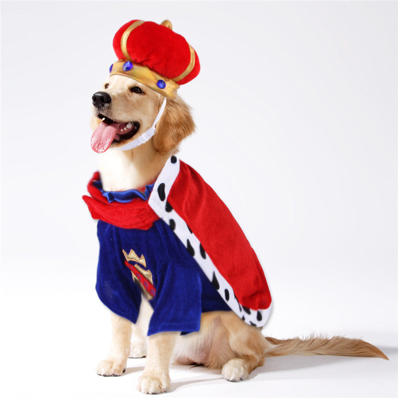 Pet King Cloak Accessories Set Dog Crown Hat