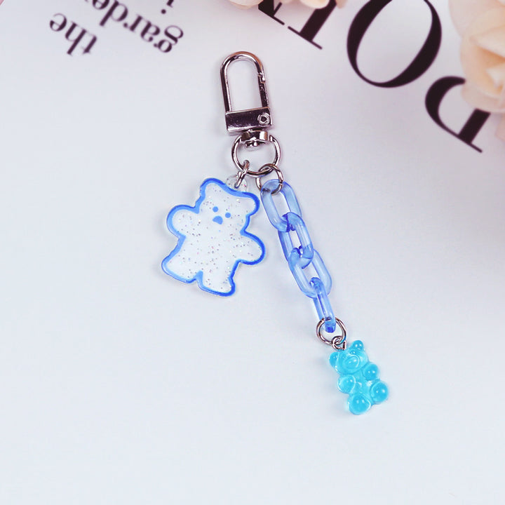 Acrylic Bear Headphone Accessories Keychain Girl Heart