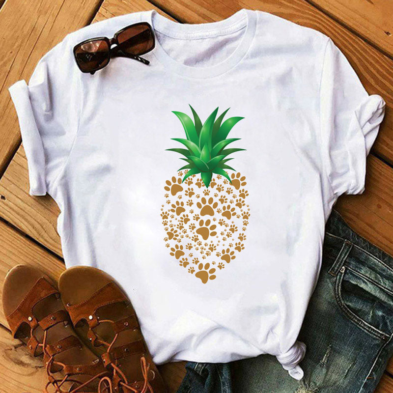 Love Dog Paw Print Short-sleeved T-shirt