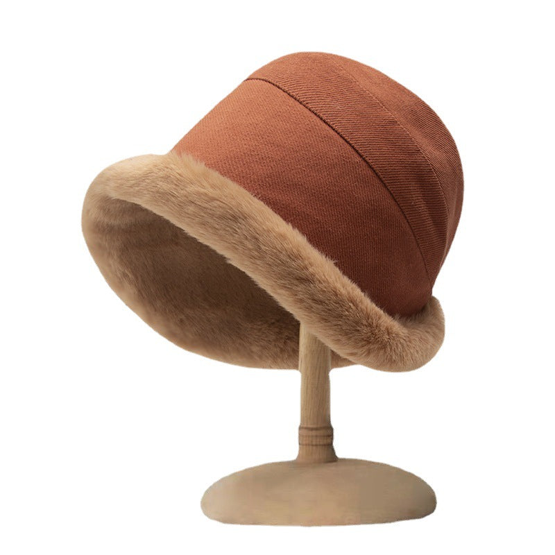 Women's Autumn And Winter Wild Fleece-lined Thickened Bucket Hat