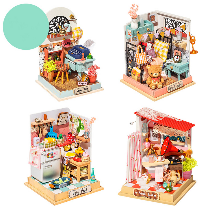 Robotime Rolife DIY Wooden Doll House Taste Life Dollhouse Sweet Dream Miniature House Kits Bubble Bath Toys For Children Adult
