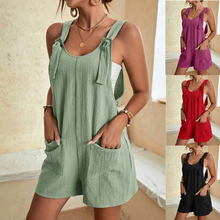 Jumpsuits Rompers For Women Summer Comfortable Casual Suspender Shorts Solid Color Overalls With Pockets Pants