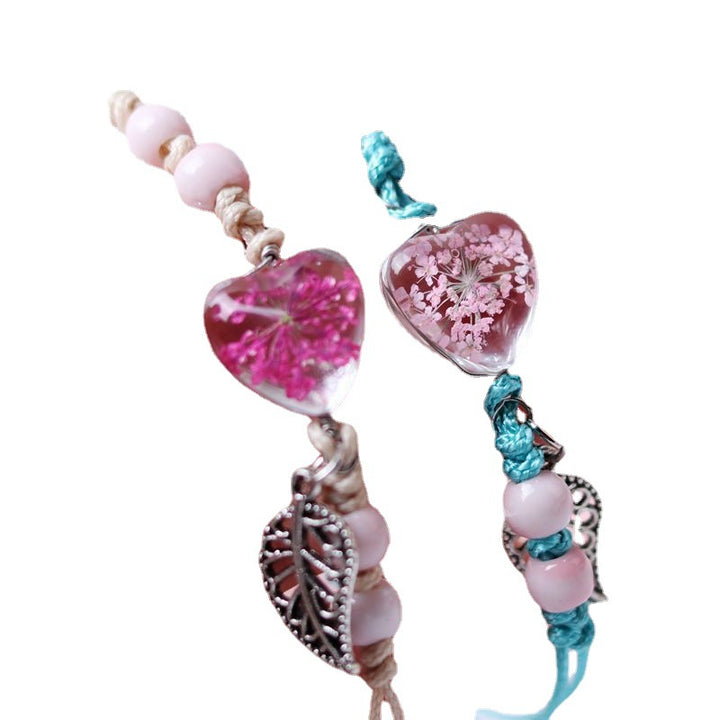 Love Gypsophila Dried Flower Plant Braided Bracelet