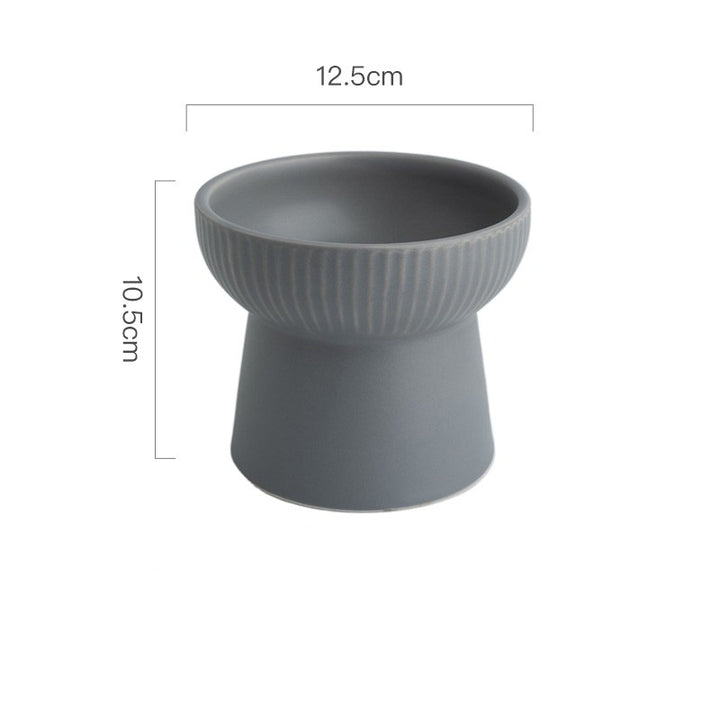 High Foot Neck Protection Ceramic Cat Bowl