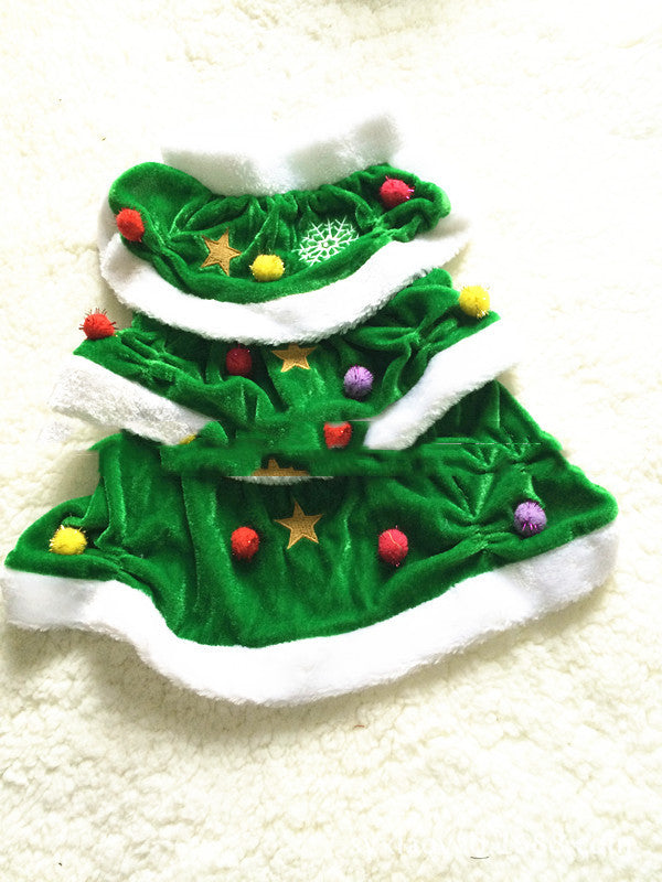 Green Christmas Tree Shaped Dog Clothes