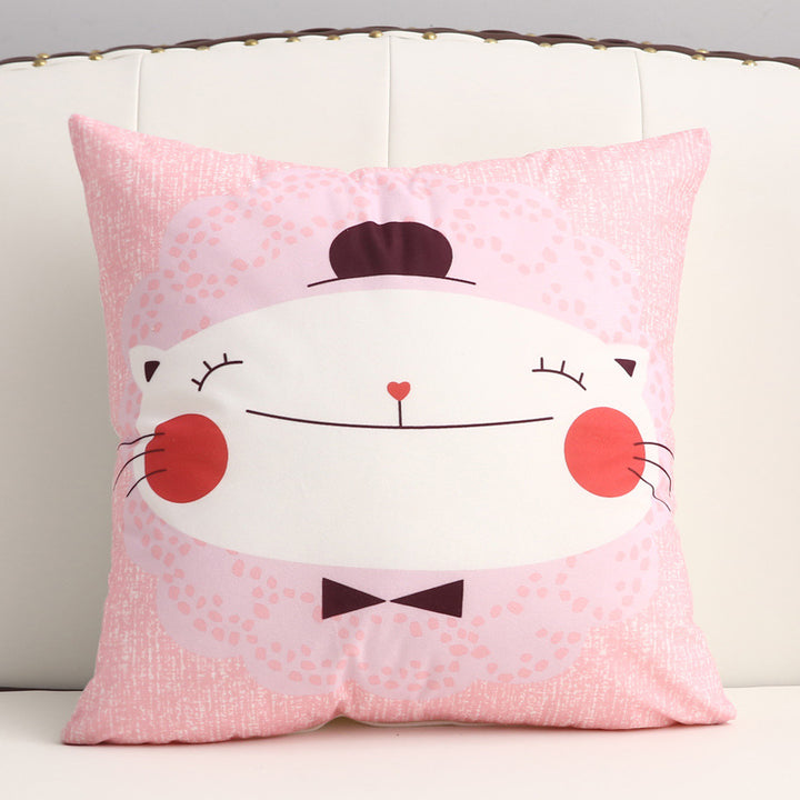 Cartoon short plush pillow