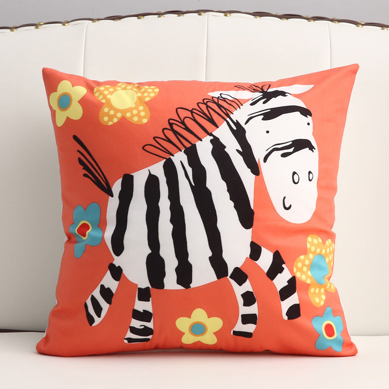Cartoon short plush pillow