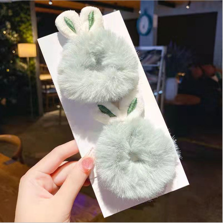 Hair Rope Simple New Bunny Ears Plush Hair Ring