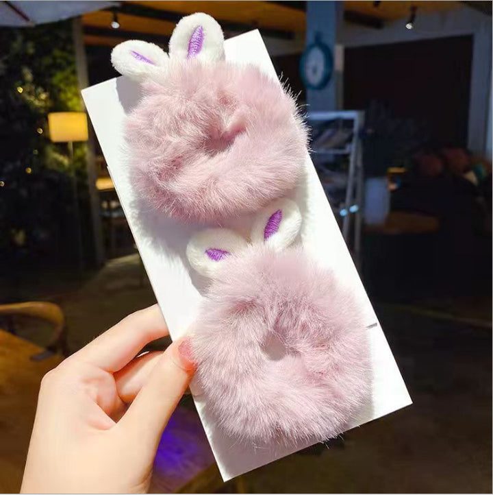 Hair Rope Simple New Bunny Ears Plush Hair Ring