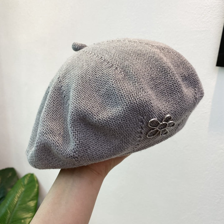 Women's All Match Retro White Rose Red Beret