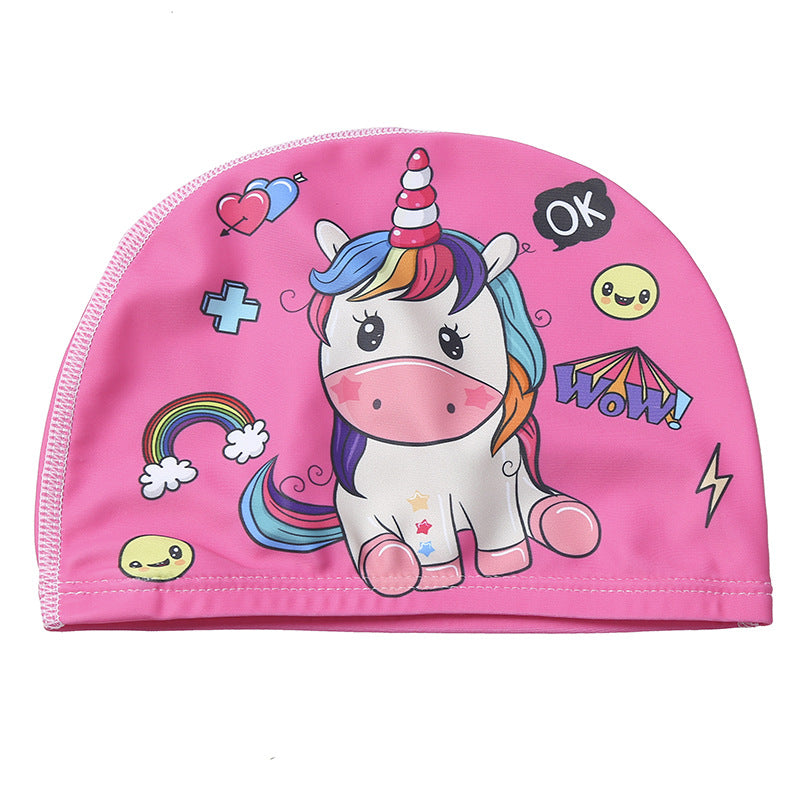 Children's Swimming Hat Printed Cartoon Comfortable Swimming Cloth Hat