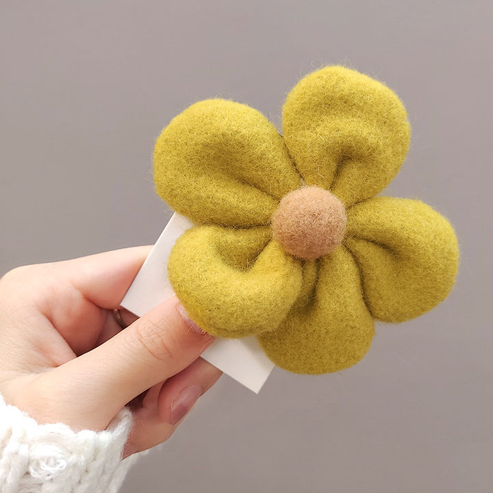 Flower Hair Circle Plush Leather Case