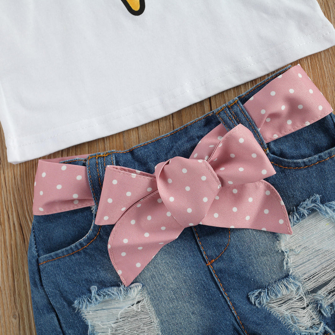 Girls Ice Cream Short Sleeve T-shirt + Pant Set