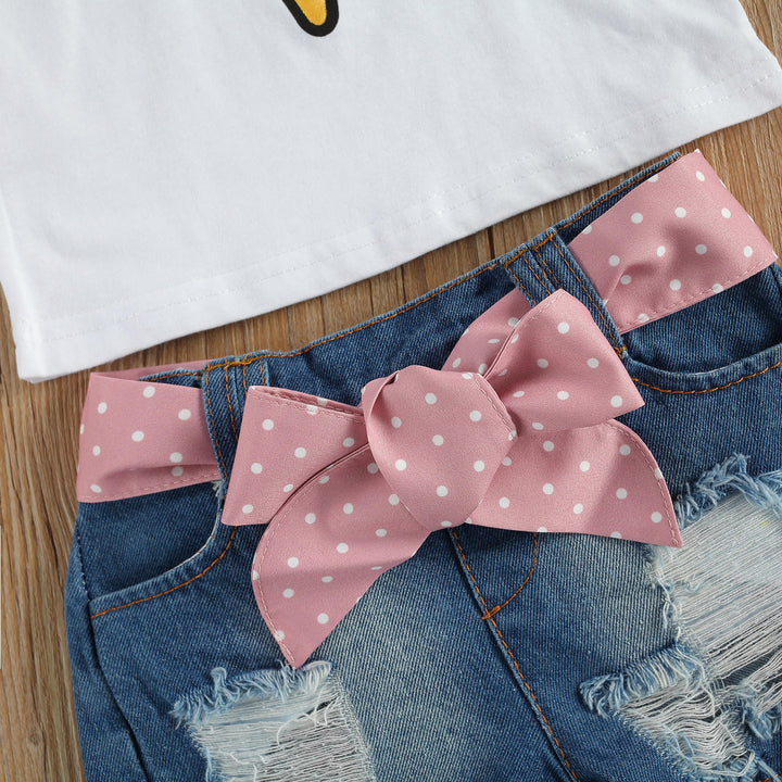 Girls Ice Cream Short Sleeve T-shirt + Pant Set