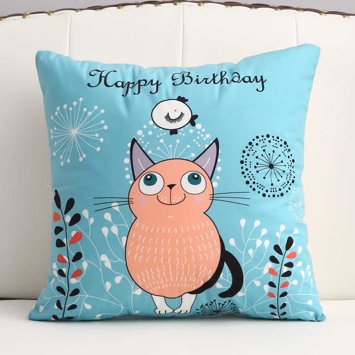Cartoon short plush pillow