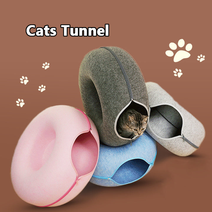 Cat Nest Round Woolen Tunnel