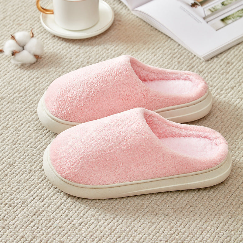 Fleece-lined Thickened Cotton Slippers Platform
