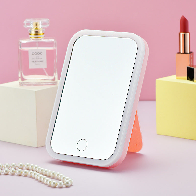 Square LED Makeup Mirror With Light Smart Touch Portable