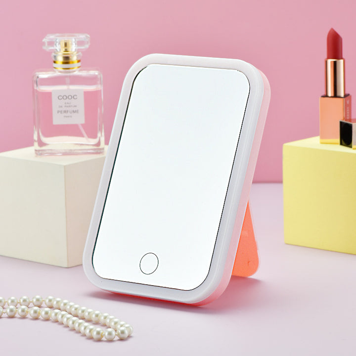 Square LED Makeup Mirror With Light Smart Touch Portable
