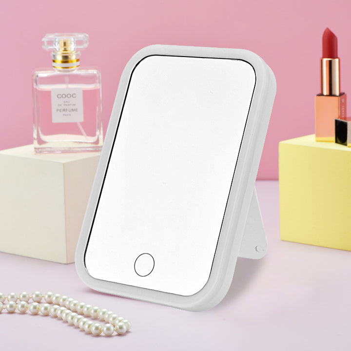 Square LED Makeup Mirror With Light Smart Touch Portable