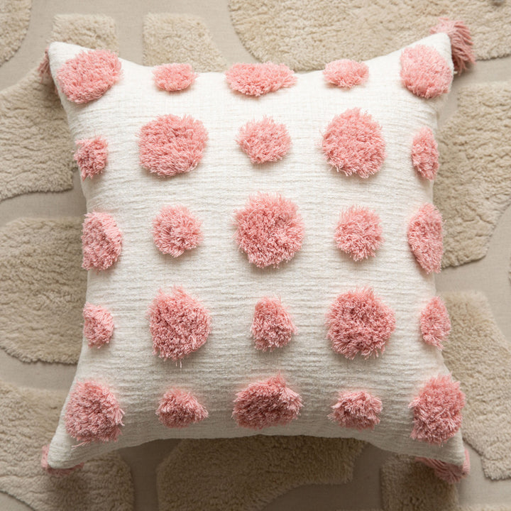 Living Room Sofa Modern Polka Dot Tassel Pillow Cover