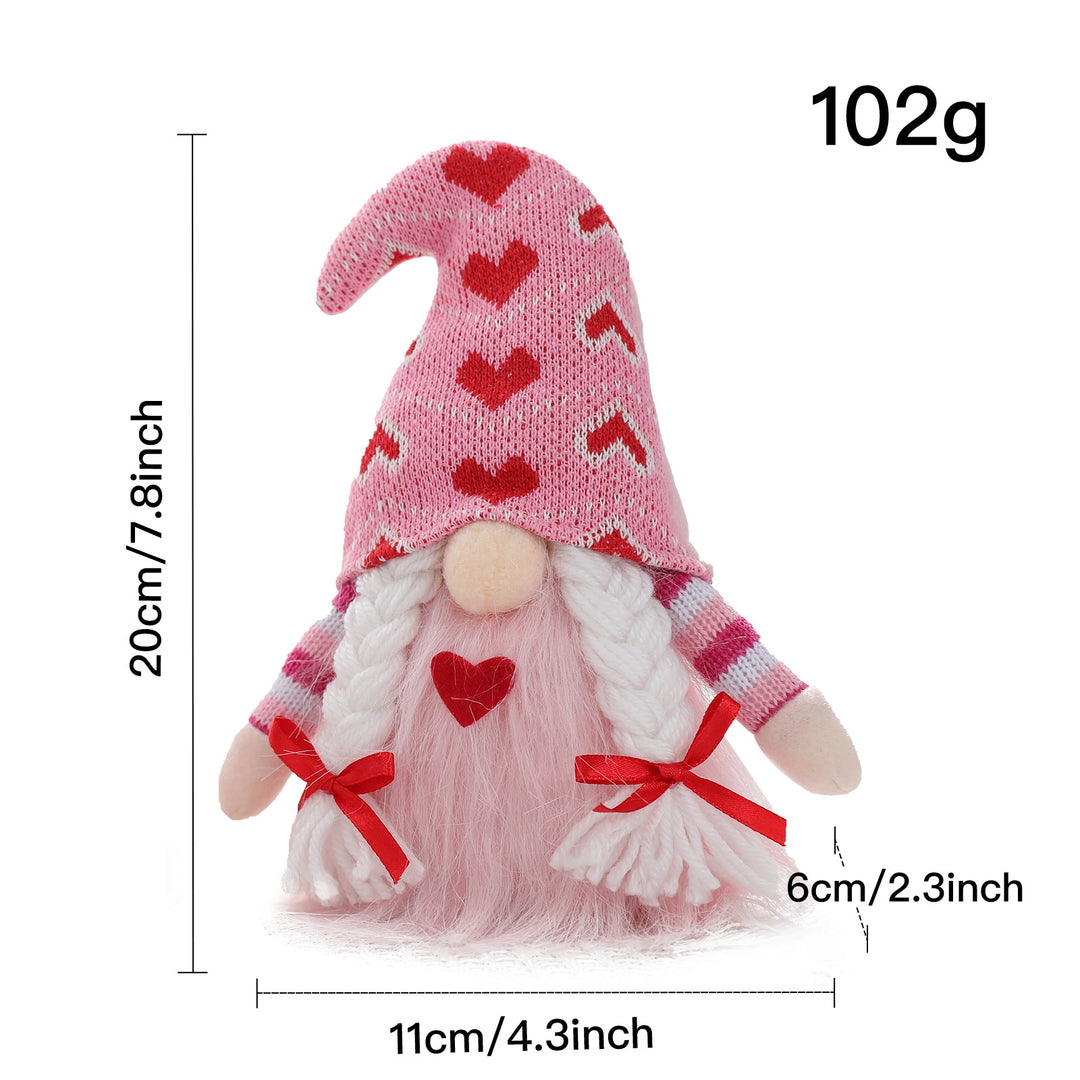 Valentine's Day Decoration Knitted Faceless Doll Heart