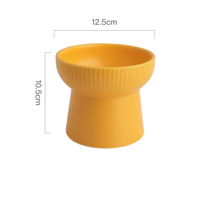 High Foot Neck Protection Ceramic Cat Bowl