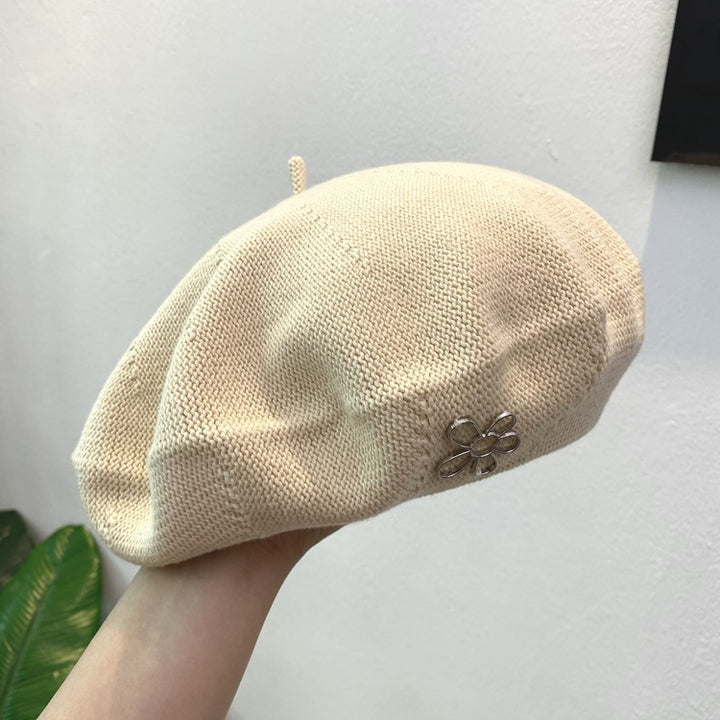 Women's All Match Retro White Rose Red Beret