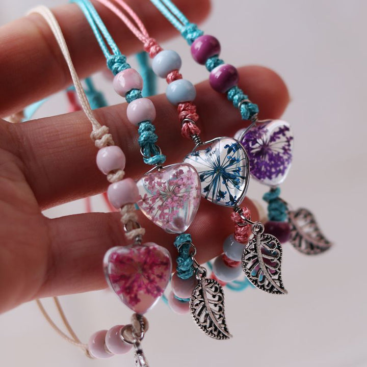 Love Gypsophila Dried Flower Plant Braided Bracelet
