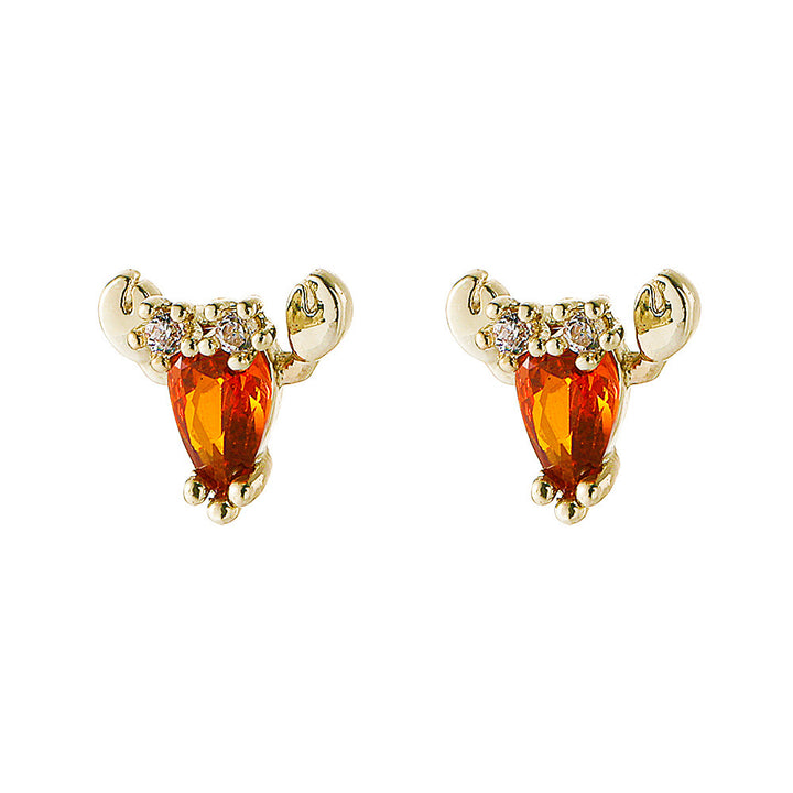 European And American Cute Tropical Fruit Sea Animal Zircon Earrings