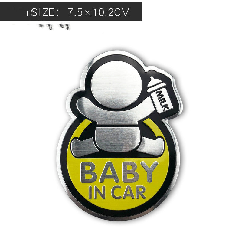 BABY IN CAR BABY Pregnant Women Warning Metal Aluminum Sheet CAR Decoration Sticker