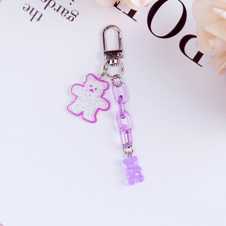 Acrylic Bear Headphone Accessories Keychain Girl Heart
