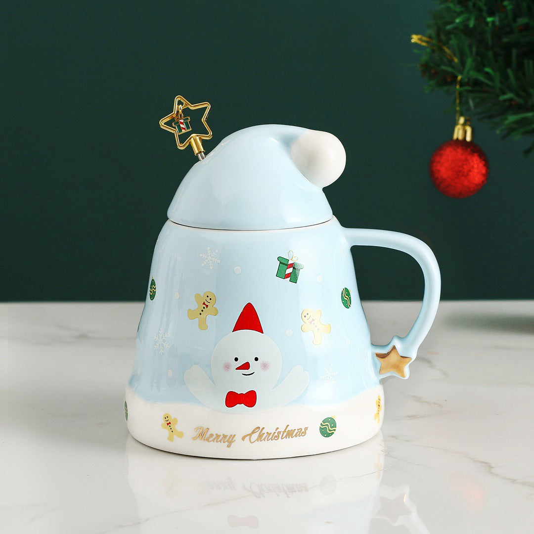 Santa Gingerbread Man Christmas Tree Ceramic Mug