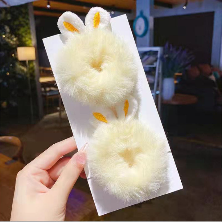 Hair Rope Simple New Bunny Ears Plush Hair Ring