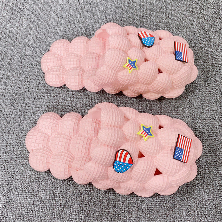 Women's Home Thick-soled Bathroom Non-slip Lychee Slippers
