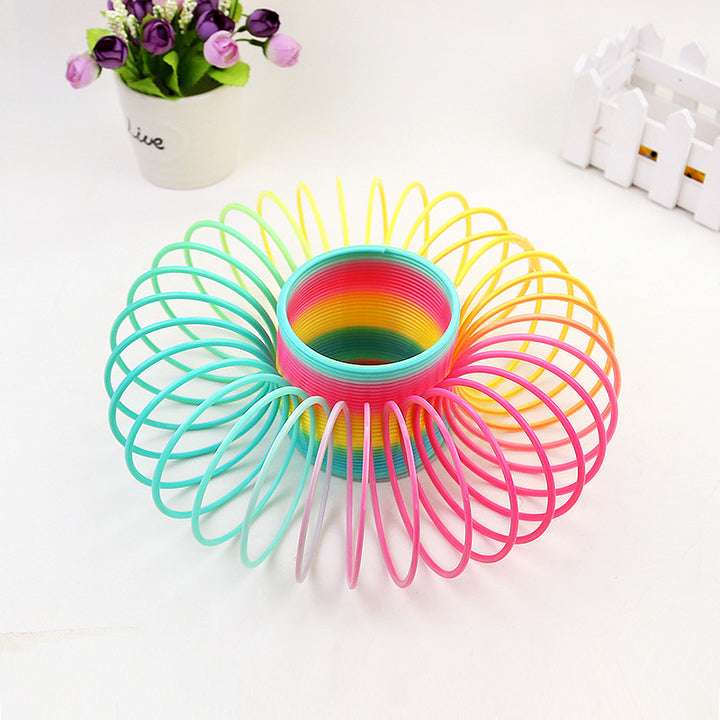 Rainbow Spring Coil Toys Plastic Folding Spring Coil Sports Game Child Funny Fashion Educational Creative Toys Gift For Children