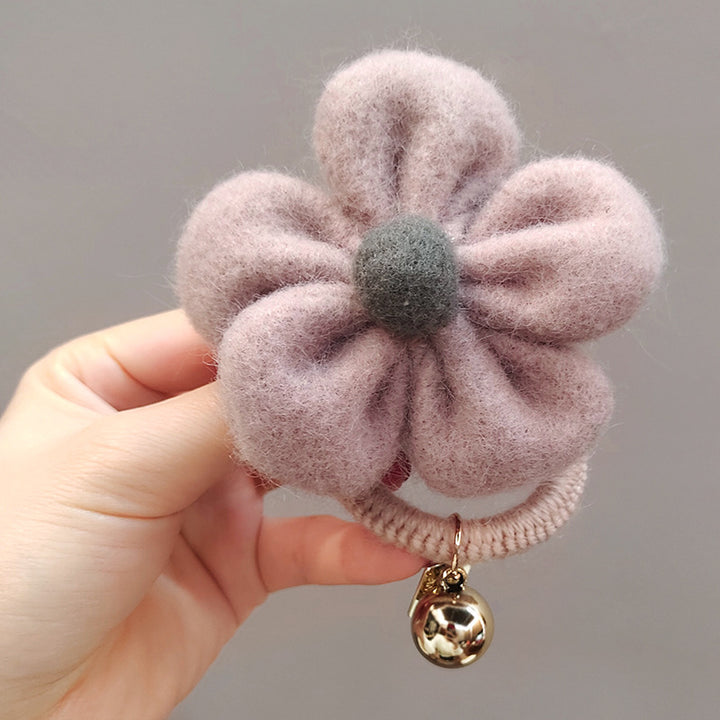 Flower Hair Circle Plush Leather Case