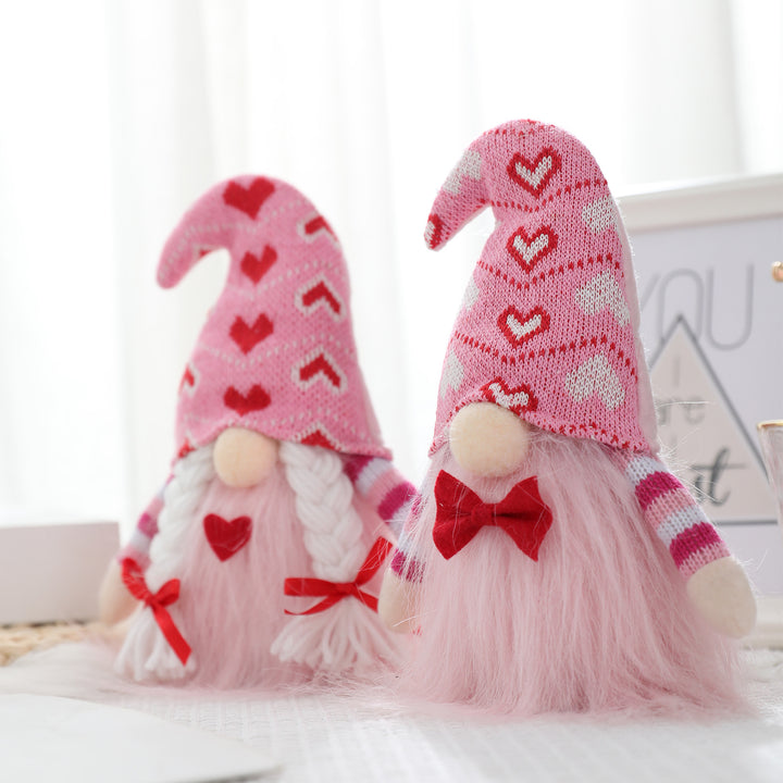 Valentine's Day Decoration Knitted Faceless Doll Heart