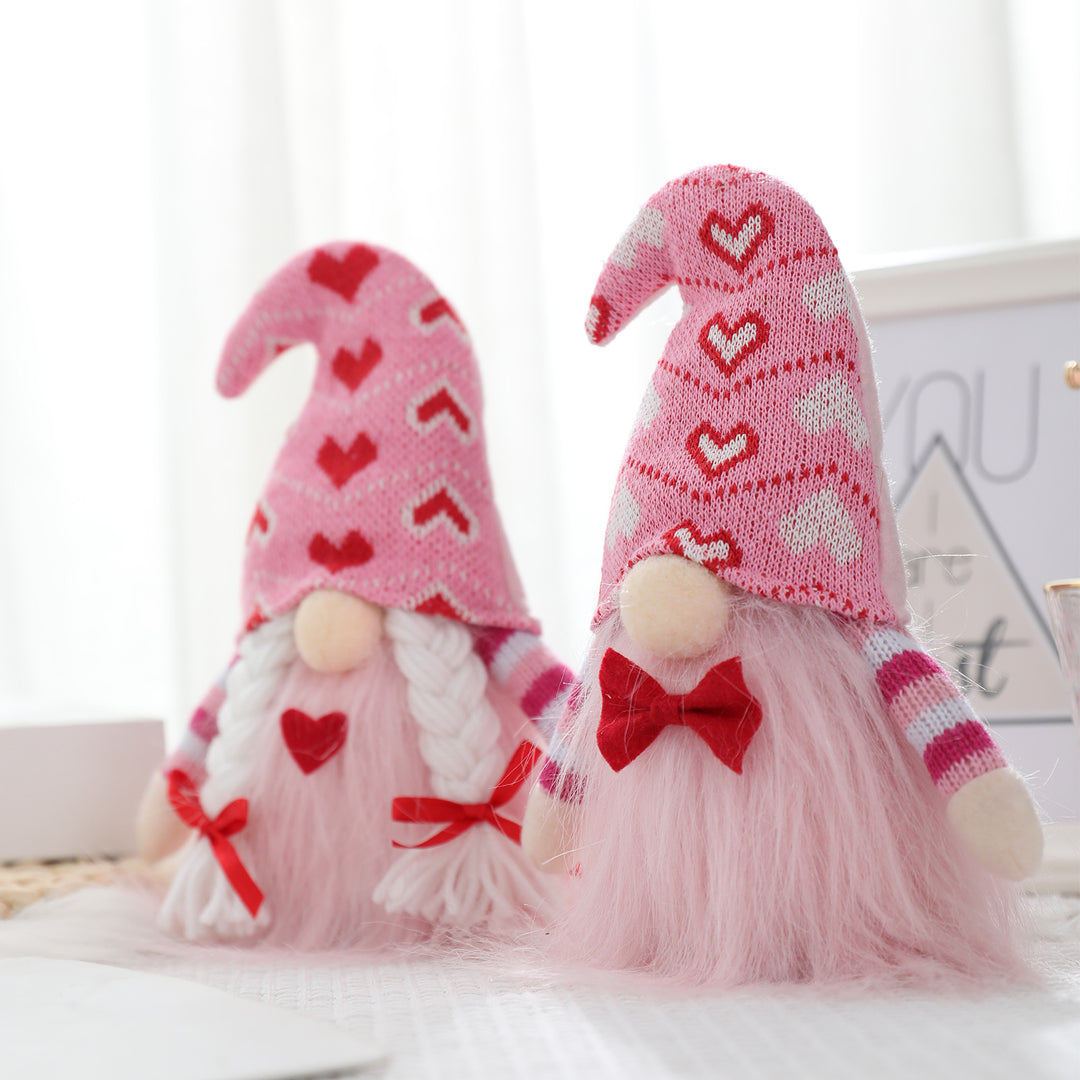 Valentine's Day Decoration Knitted Faceless Doll Heart