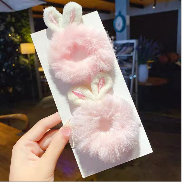 Hair Rope Simple New Bunny Ears Plush Hair Ring