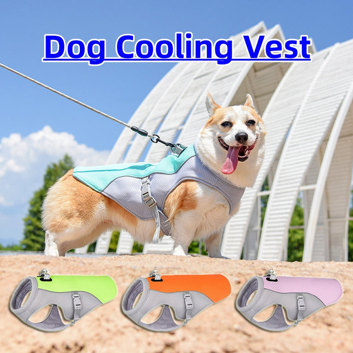 Summer Pet Dog Cooling Vest Heat Resistant Cool Dogs Clothes Breathable Sun-proof Clothing For Small Large Dogs Outdoor Walking