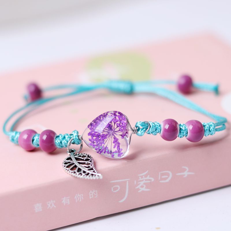 Love Gypsophila Dried Flower Plant Braided Bracelet