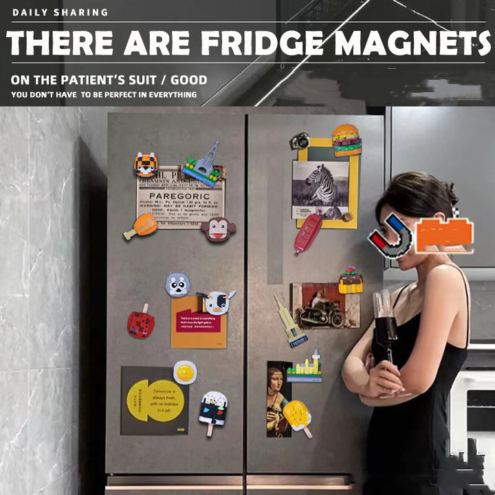 Animal Magnetic Fridge Magnet Assembled Building Block Toys For Children