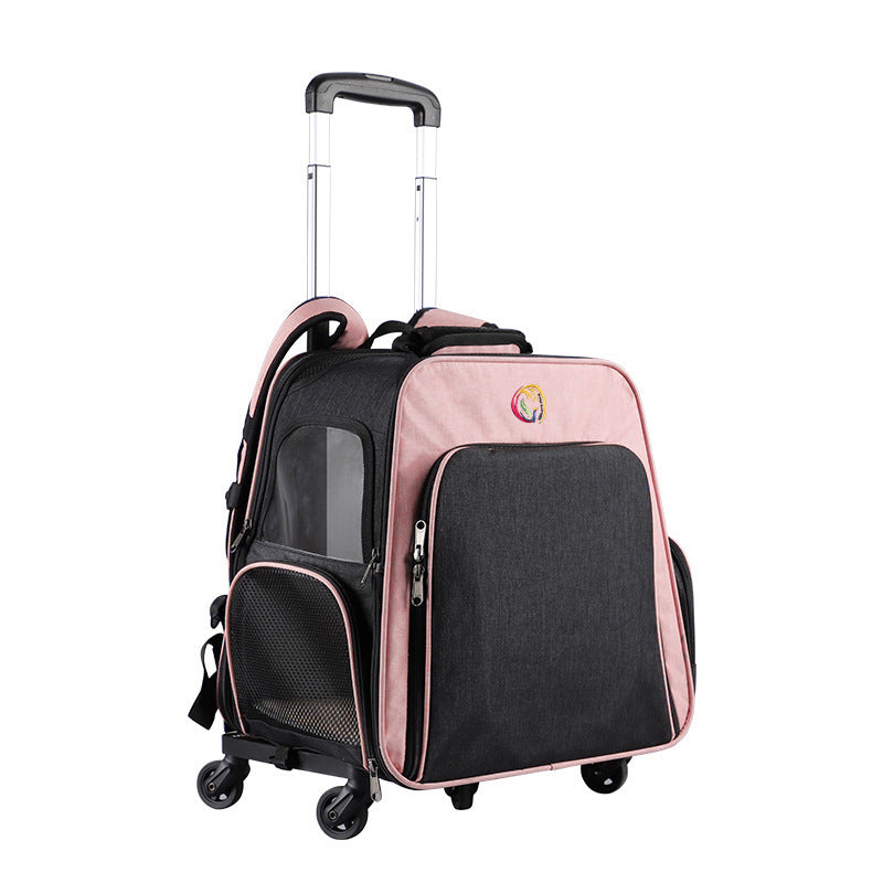 Outing Pet Backpack Portable Pet Trolley Air Box