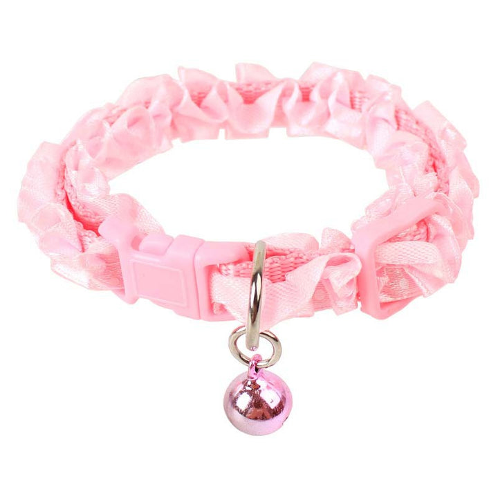 Cute Lace Sweet Pet Collar Necklace Dog Cat Collar With Bell